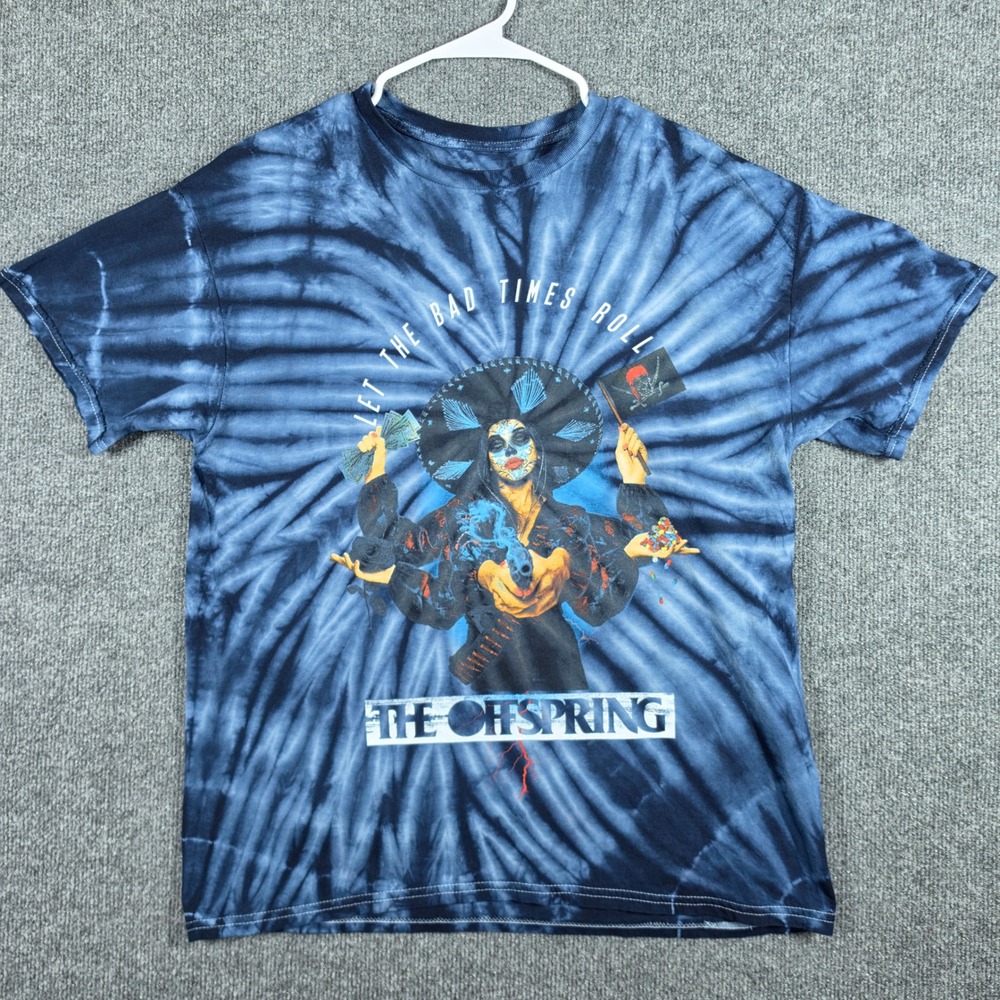 The Offspring Shirt Mens Large Let The‎ Bad Times Roll Tour Graphic Tee Tie Dye